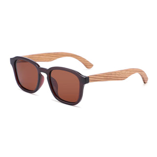 Wood Polarized Sunglasses, UV 400 Protection, Unisex Anorak Frame (Oak / Brown)
