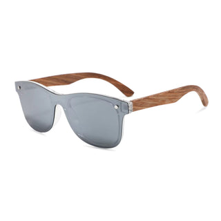 Wood Polarized Sunglasses, UV 400 Protection, Unisex Flash Frame (Oak / Smoke)