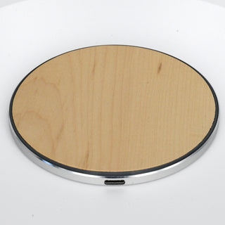 Maple Wood Wireless Charger Pad, 15W Fast Charge, Qi Certified, Compatible with iPhone, Elegant Home or Office Decor
