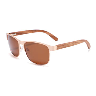 Wood Polarized Sunglasses, UV 400 Protection, Unisex Triumph Frame (Oak / Copper)