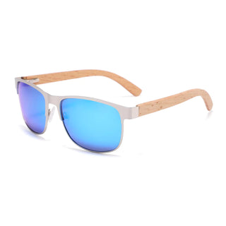 Wood Polarized Sunglasses, UV 400 Protection, Unisex Triumph Frame (Oak / Sapphire)
